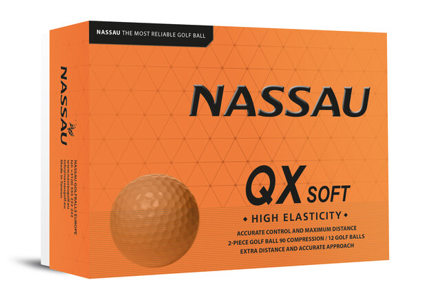 Nassau QX Soft Golfb&auml;lle mit Logo bedruckt &ndash; Orange