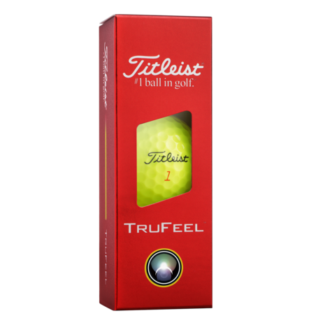 Gele Titleist trufeel golfballen met logo bedrukken