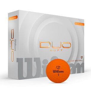 Wilson Duo weiche orangefarbene Golfbälle mit Logo bedruckt Wilson Duo weiche orangefarbene Golfbälle mit Logo bedruckt
