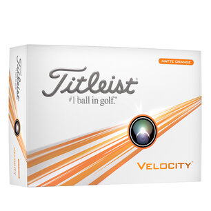 Titleist Velocity orangefarbene Golfbälle mit Logo bedruckt Titleist Velocity orangefarbene Golfbälle mit Logo bedruckt