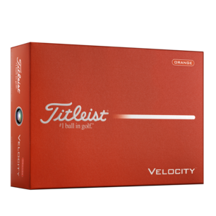 Titleist Velocity orangefarbene Golfbälle mit Logo bedruckt